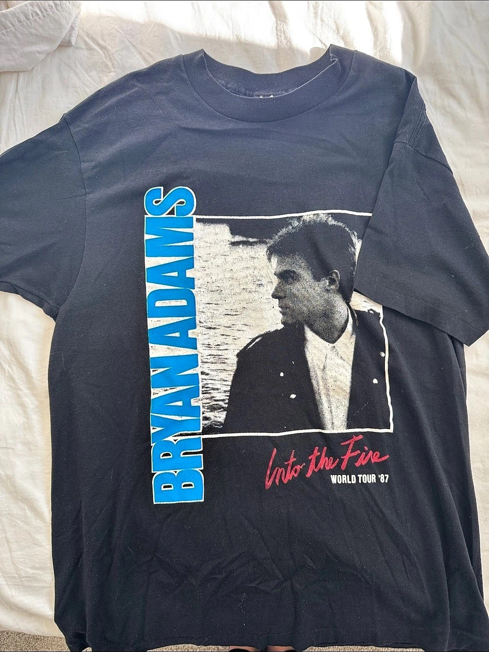 Vintage Bryan Adams Into the Fire World Tour '87 Graphic Tee Size XL